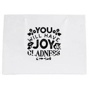 Sacola Para Presentes Grande Você Terá Alegria e Felicidade Citação Inspiradora