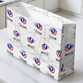 Sacola Para Presentes Grande Voleibol Voa Pela Rede