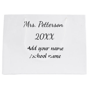 Sacola Para Presentes Grande Voltar à escola adicionar nome do professor nome a