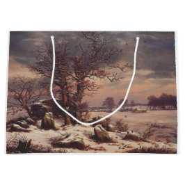 Sacola Para Presentes Grande Vordingborg no Inverno por J.C. Dahl Fine Art