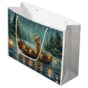 Sacola Para Presentes Grande Voyage festiva do Cairn Terrier Christmas