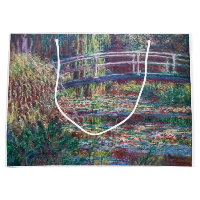 Sacola Para Presentes Grande Water Lily Pond (Harmonie Rosa, Monet) (Frente)