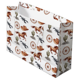 Sacola Para Presentes Grande Watercolor Western Kid Art