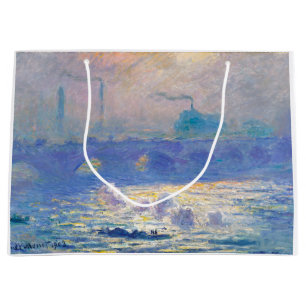 Sacola Para Presentes Grande Waterloo Bridge (Londres), Monet