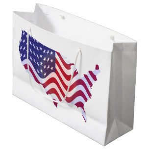 SACOLA PARA PRESENTES GRANDE WAVY AMERICAN FLAG