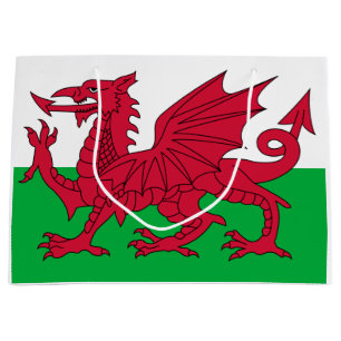 Sacola Para Presentes Grande Welsh Flag (País de Gales) (Welsh Dragon)