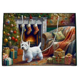 Sacola Para Presentes Grande West Highland Terrier Large Gift Bag