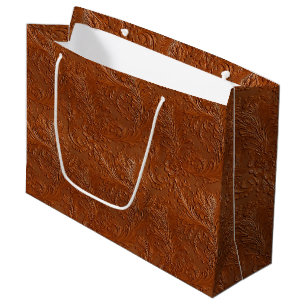 Sacola Para Presentes Grande Western Brown Tan Bohemian Art
