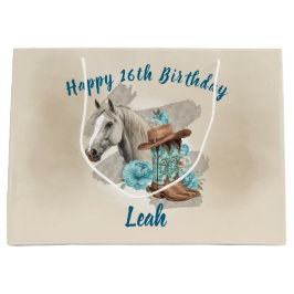 Sacola Para Presentes Grande Western Horse Birthday Gift Bag – 