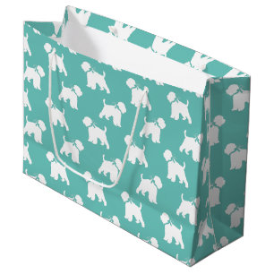 Sacola Para Presentes Grande Wheaten Terrier Dog Silhouette
