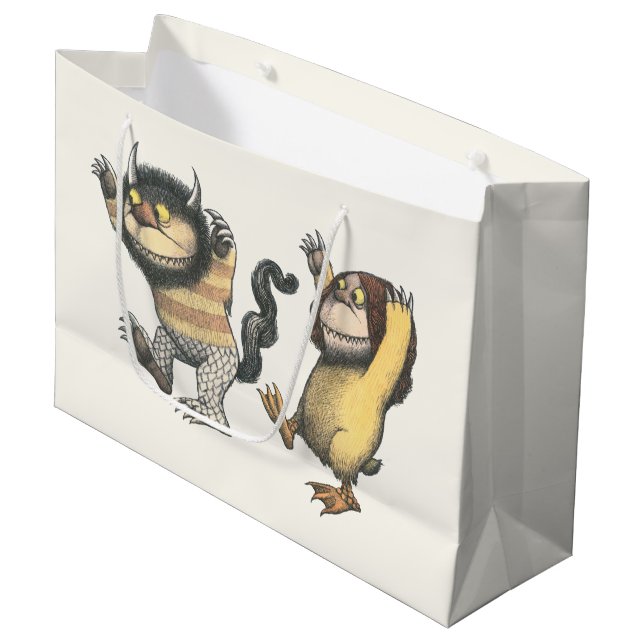 Sacola Para Presentes Grande Where the Wild Things Are | Two Wild Things (Frente inclinada)