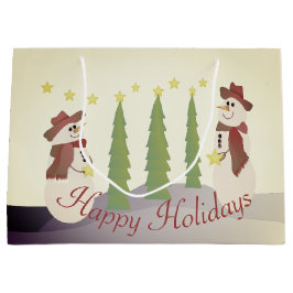 Sacola Para Presentes Grande Whimsy FESSnowman