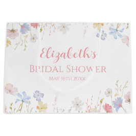 Sacola Para Presentes Grande WILDFLOWERS Bridal Shower Floral spring