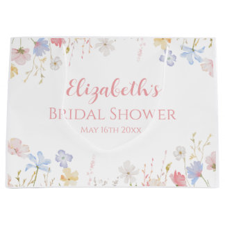 Sacola Para Presentes Grande WILDFLOWERS Bridal Shower Floral spring