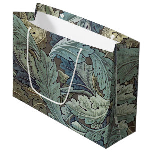 Sacola Para Presentes Grande William Morris Acanthus Sage Flor de Floral Botâni