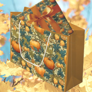 Sacola Para Presentes Grande William Morris Autumn Pumpkin Patch