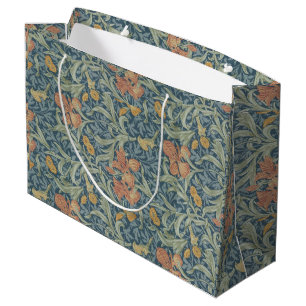 Sacola Para Presentes Grande William Morris Decorative Art Iris Pattern