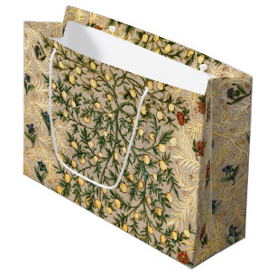 Sacola Para Presentes Grande William Morris Floral Frutas Jardim Flor Clássico