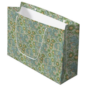 Sacola Para Presentes Grande William Morris Vintage - Orquídea Azul Floral Ver