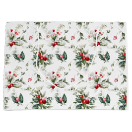 Sacola Para Presentes Grande Winter Berry Christmas