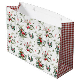 Sacola Para Presentes Grande Winter Berry Christmas