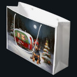 Sacola Para Presentes Grande Winter Doberman Caravan Christmas Adventure<br><div class="desc">Adotar a magia de uma noite de inverno nevada enquanto uma caravana desliza graciosamente através da paisagem iluminada pela lua. A beleza serena da neve escutadora e o brilho encantador da lua criam uma cena cativante,  prometendo uma aventura inesquecível de Natal cheia de calor,  alegria e memórias queridas.</div>