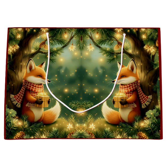 Sacola Para Presentes Grande Winter in the Pines (Frente)