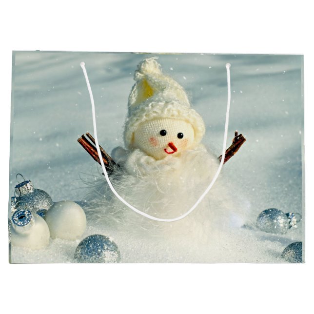 Sacola Para Presentes Grande Winter Whimsy Snowman (Verso)