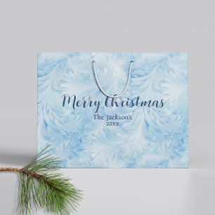 Sacola Para Presentes Grande Winter Wonderland Blue Frosty