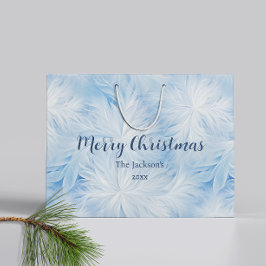 Sacola Para Presentes Grande Winter Wonderland Blue Frosty