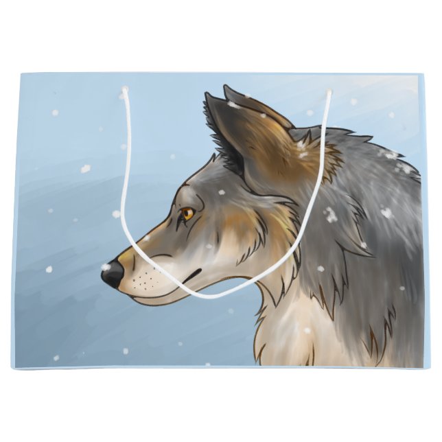Sacola Para Presentes Grande Wolf Northwestern (Frente)