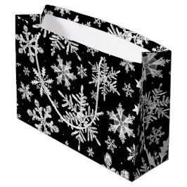 Sacola Para Presentes Grande Wraping Floco de Neve Aquarela
