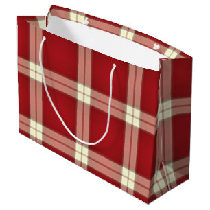 Sacola Para Presentes Grande Xadrez de Natal 02-GIFT BAG L