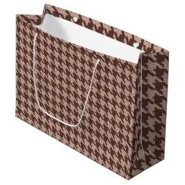 Sacola Para Presentes Grande Xadrez Marrom Padrão Clássico Preppy