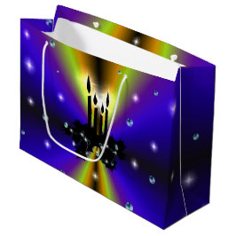 Sacola Para Presentes Grande Xmas Artdeco no Arco Amarelo Roxo