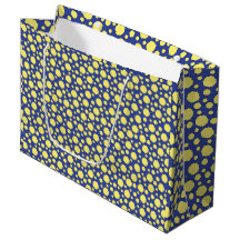 Yellow polka dots on blue