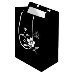 SACOLA PARA PRESENTES MÉDIA 枝 桜 に 中 飛 陰 び 蝶