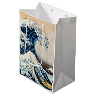 Sacola Para Presentes Média 神奈川沖浪裏, grande onda do 北斎, Hokusai