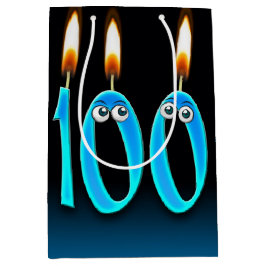 Sacola Para Presentes Média 100º Aniversário Velas Médias de Presente