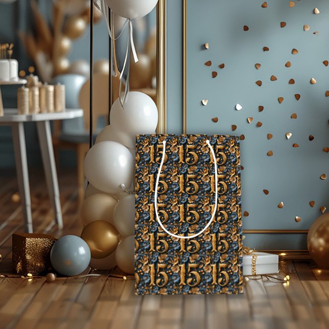 Sacola Para Presentes Média 15 de aniversário de Mis Quince Quinceanera (Criador carregado)