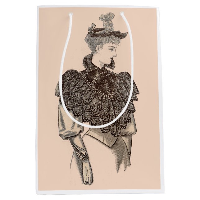 Sacola Para Presentes Média 1897 Mulher vitoriana (Frente)