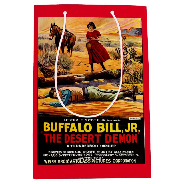 Sacola Para Presentes Média 1925 Buffalo Bill Jr. - poster de filme do Desert  (Frente)