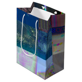 Sacola Para Presentes Média 1C9984DA Arte Glitch Distorção Digital Vaporwave