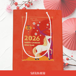 Sacola Para Presentes Média 2026 Ano Lunar Chinês de Saco para Presente de Cav