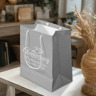 Sacola Para Presentes Média 25o Aniversário de casamento personalizado