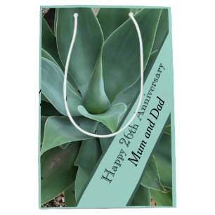 Sacola Para Presentes Média 26º aniversário de casamento Jade