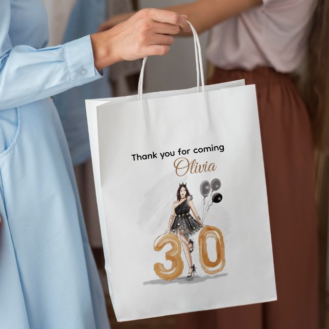 Sacola Para Presentes Média 30, aniversário de 30 anos feliz (Criador carregado)