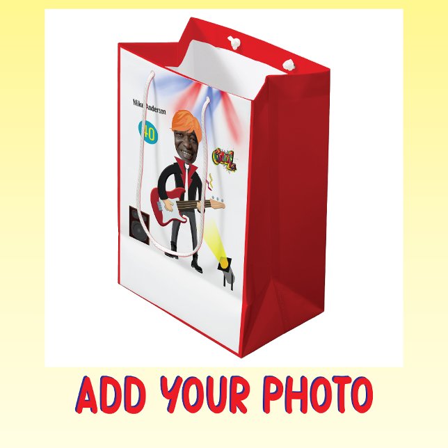 Sacola Para Presentes Média 40º Rockstar 🎸 Violão Funky Aniversário dos Homen (Criador carregado)