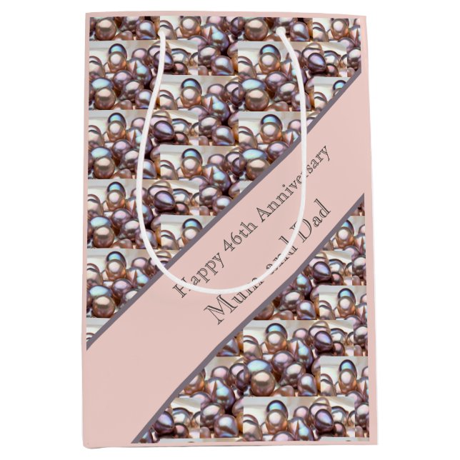 Sacola Para Presentes Média 46.ª Carta de Aniversário de Casamento (Frente)