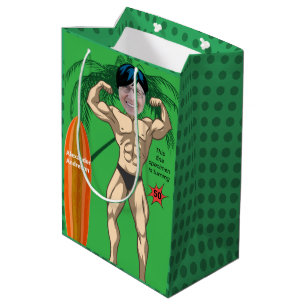 Sacola Para Presentes Média 50º Aniversário Mens Novo Músculo Funny Bodybui